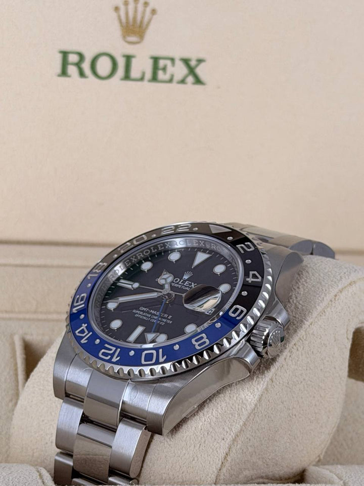 Rolex GMT-Master II "Batman" NEW OLD STOCK STICKERED WATCH FULL SET LC 126