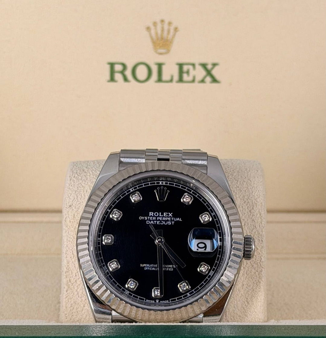 Rolex Datejust 41 Diamonds dial X Jubille 18k White Gold Bezel Full SET