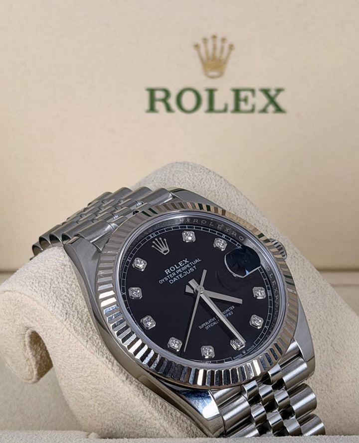 Rolex Datejust 41 Diamonds dial X Jubille 18k White Gold Bezel Full SET