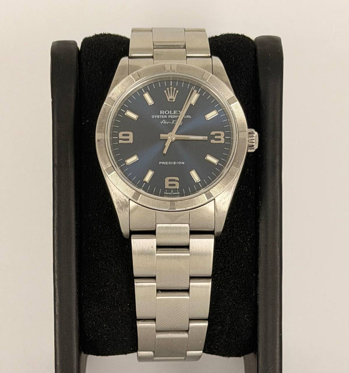 Rolex Oyster Perpetual Date Blue Dial Full Set Like New After Service Serial Y