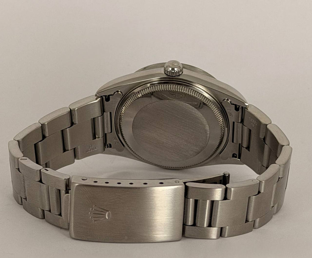 Rolex Oyster Perpetual Date Blaues Zifferblatt, Full Set, neuwertiger Zustand, nach Service, Seriennummer Y