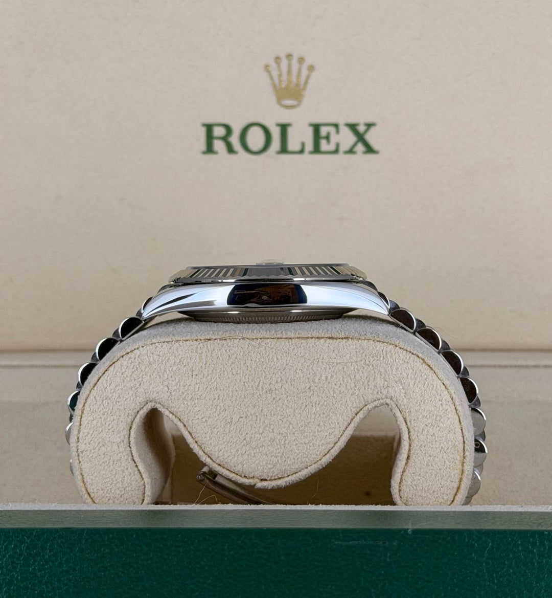 Rolex Datejust 41 Blue Stick Dial 2020 New Card Like new Jubille X White gold Bezel