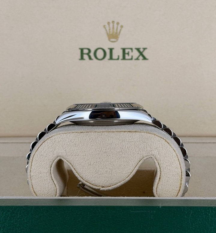 Rolex Datejust 41 Blue Stick Dial 2020 New Card Like new Jubille X White gold Bezel