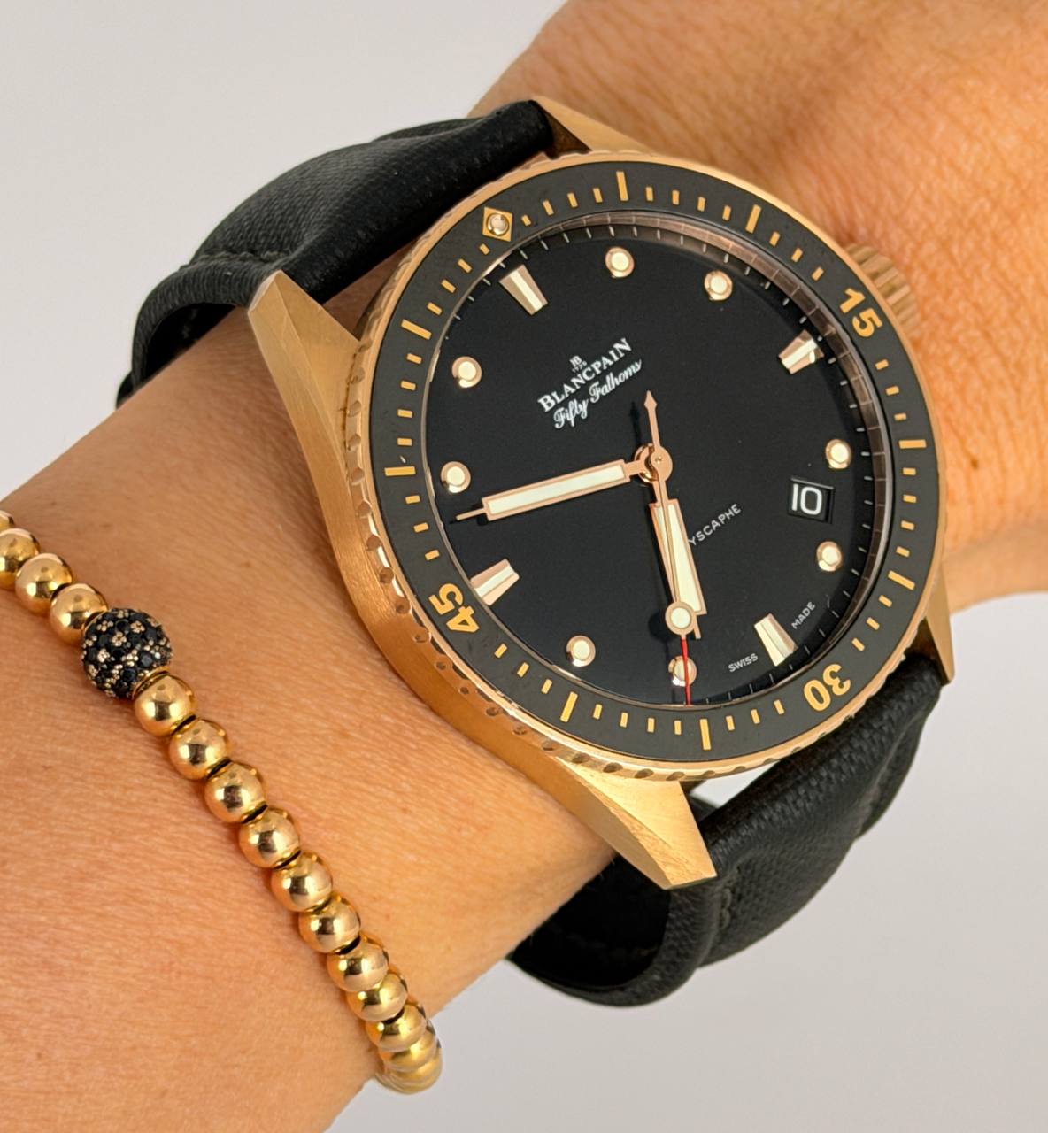 Blancpain Fifty Fathoms Bathyscaphe mit Papieren, neuwertiger Zustand, nie poliert, wie neu.