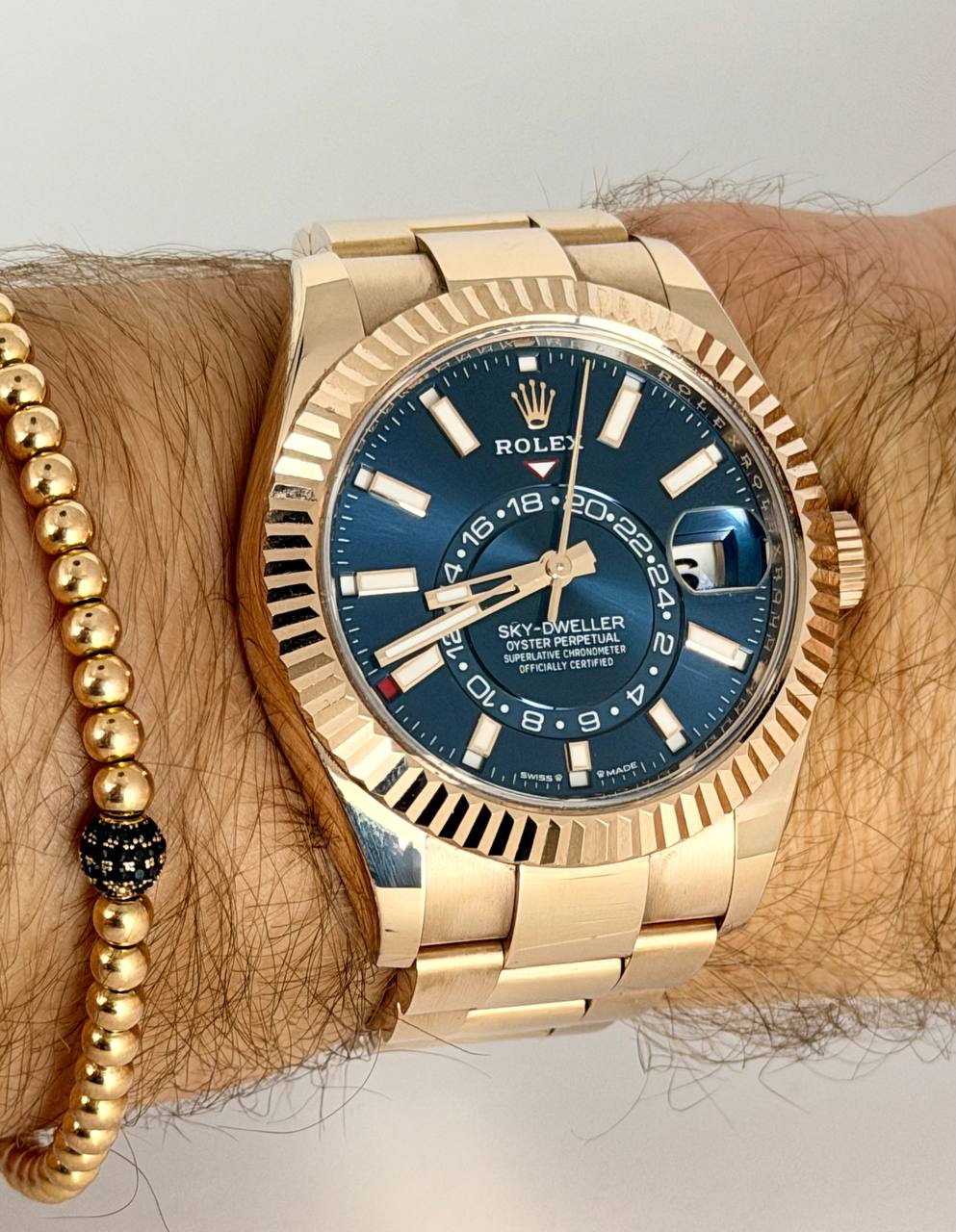 Rolex Sky-Dweller, Full Set, 2023, blaues Zifferblatt, neuwertiger Zustand