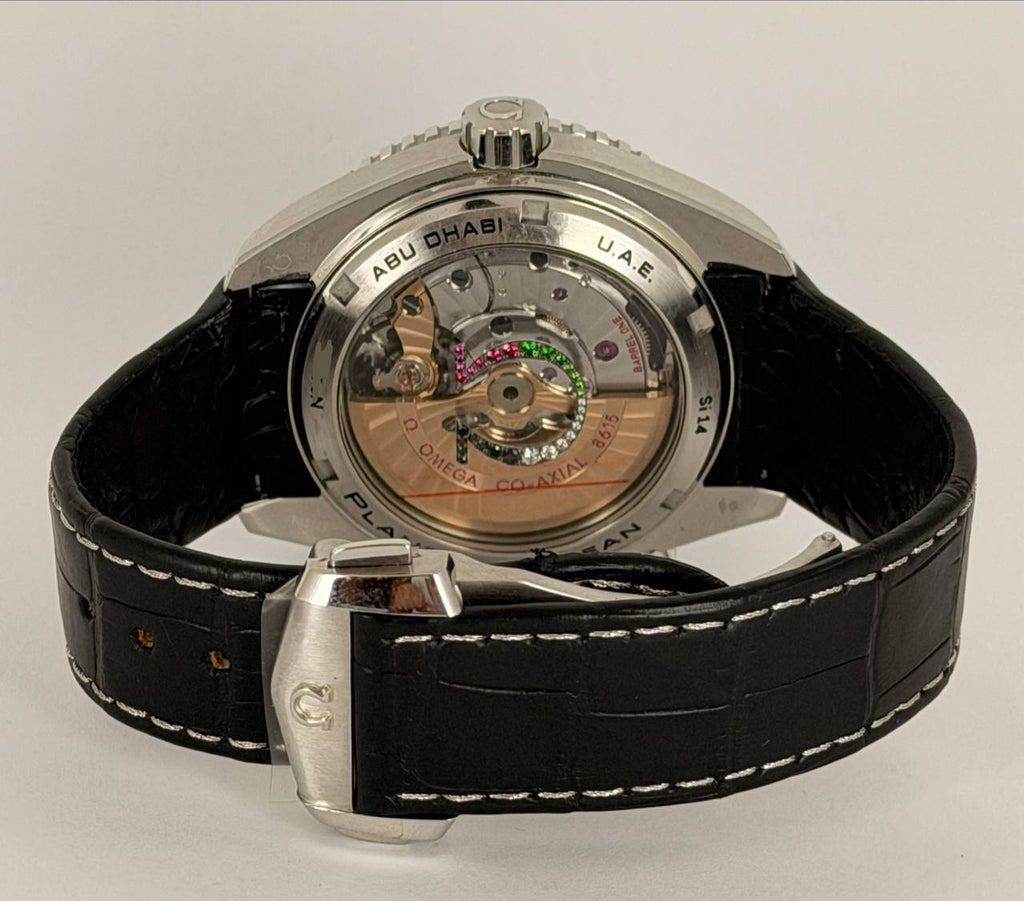 Omega Seamaster Planet Ocean 600 m Co-Axial GMT, limitierte Edition Abu Dhabi, Box, Zubehör und Omega-Archiv