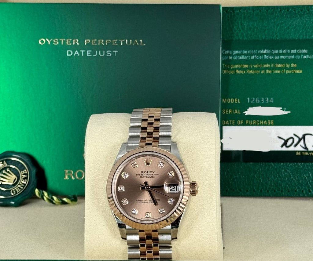 Rolex Datejust 31, Bicolor, mit Box und Papieren