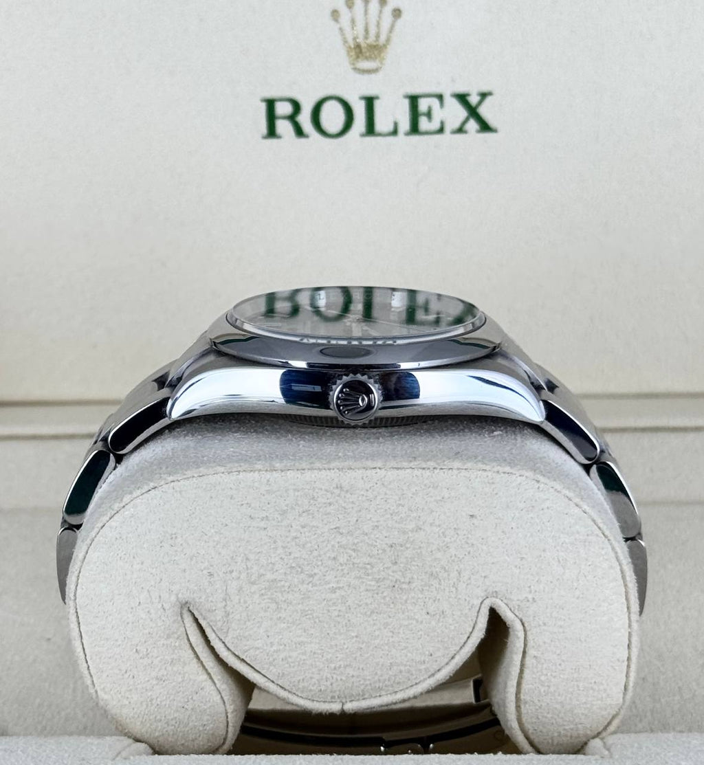 Rolex Oyster Perpetual 36, blaues Zifferblatt 2021, wie neu