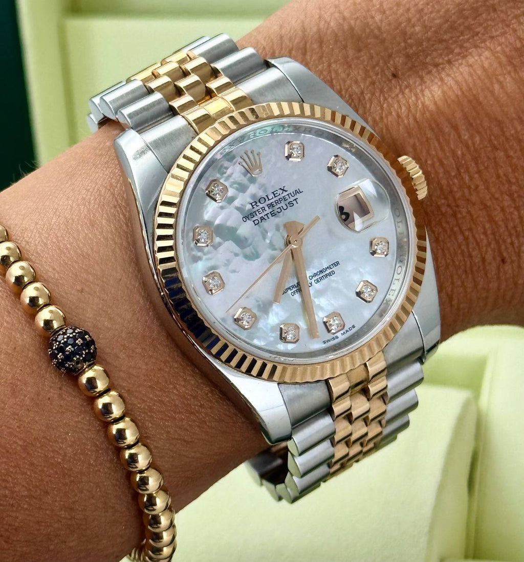 Rolex Datejust 36, Perlmutt-Zifferblatt, Bicolor