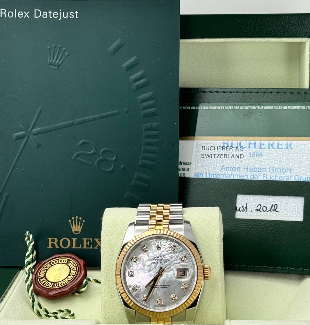 Rolex Datejust 36, Perlmutt-Zifferblatt, Bicolor