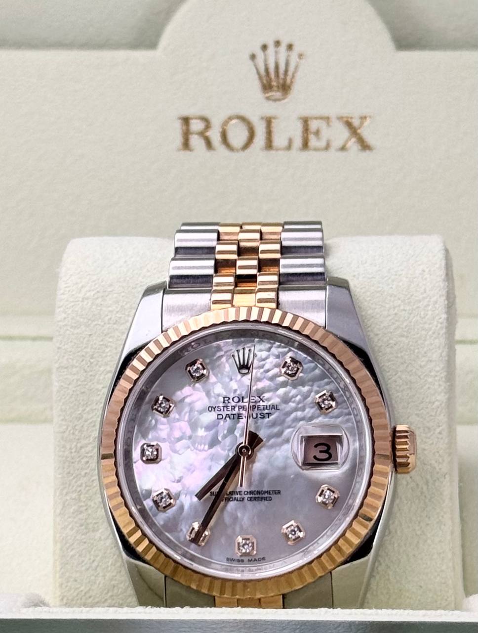 Rolex Datejust 36, Perlmutt-Zifferblatt, Bicolor
