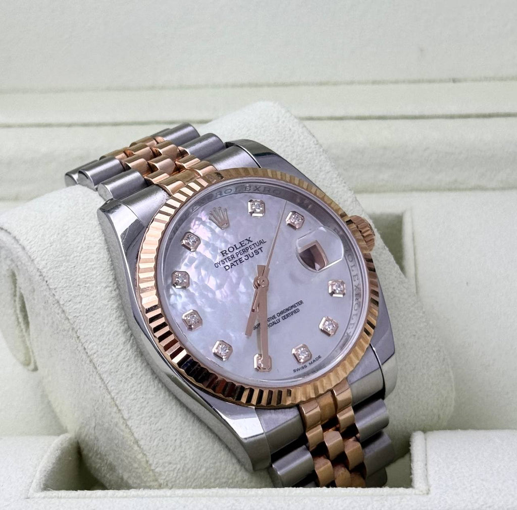 Rolex Datejust 36, Perlmutt-Zifferblatt, Bicolor