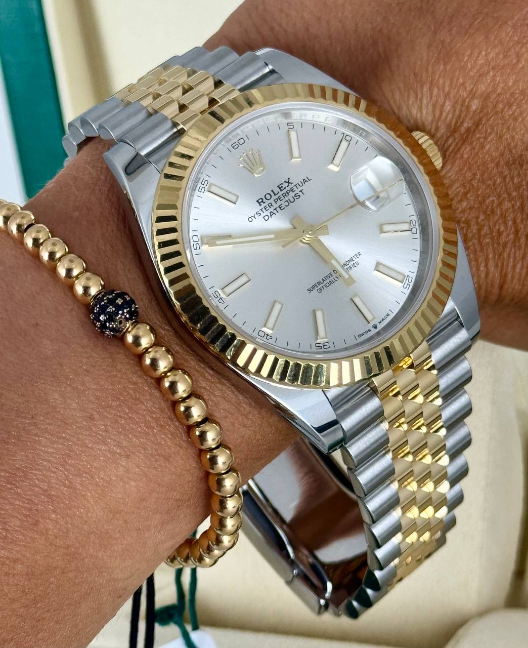 Rolex Datejust 41, Zweifarbig, mit Box und Papieren 126333