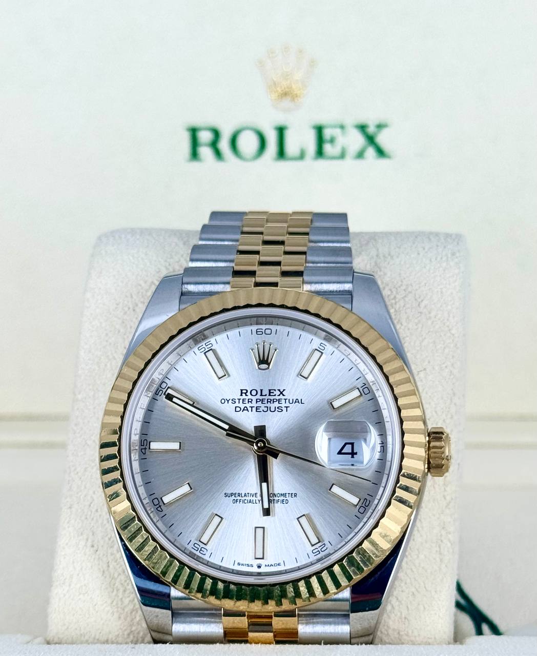 Rolex Datejust 41, Zweifarbig, mit Box und Papieren 126333