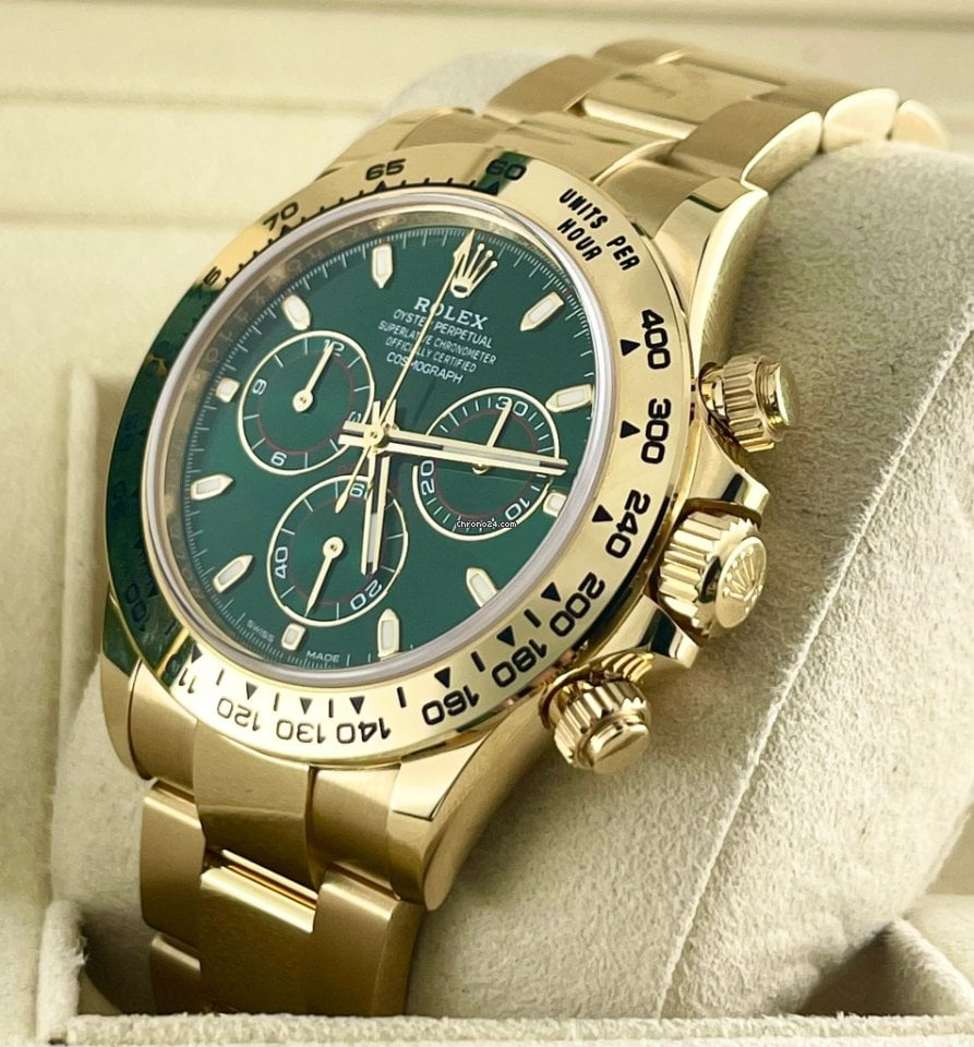 Daytona Rolex Gold Grün Herren Rolex Cosmograph Daytona Uhr: 18